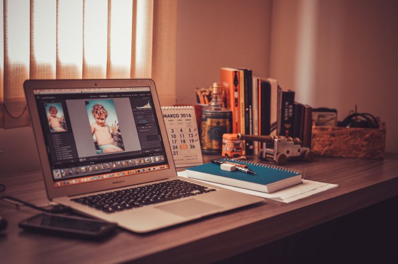 laptop on a desk