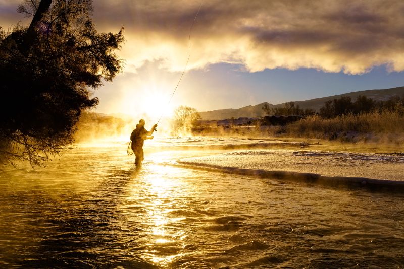 Man fishing in Wenatchee
